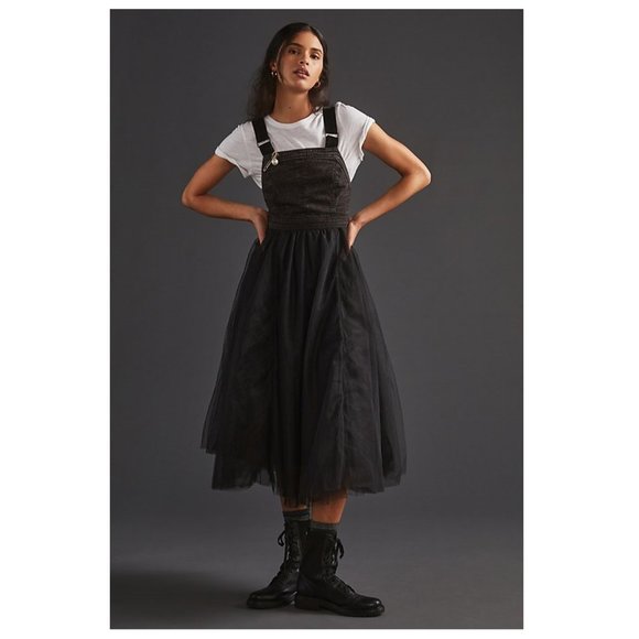 Anthro Denim tulle midi dress - Picture 2 of 12